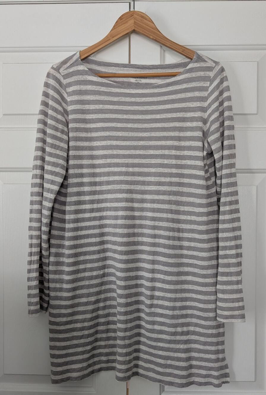 Eileen Fisher Linen Striped Tunic Dress